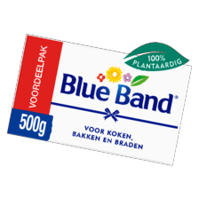 Blue Band slagroom flesje/bekertje à 250 gram
heerlijk romig of voor
koken, bakken en braden
wikkel à 250/500 gram